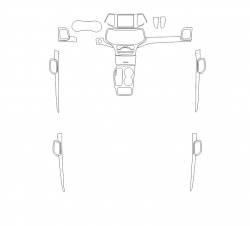 Jeep Grand Cherokee (2018) interior - Tworzenie wzorów karoserii i wnętrza. Sprzedaż szablonów w formie elektronicznej do cięcia na folii ochronnej na ploterze