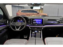 Volkswagen Teramont (2021) china - Produccíon de plantillas para proteger carrocería y habitáculo de un coche con antigrava cubierta protectora. Plantillas para el corte en ploteador. Protección de elementos brillantes de habitáculo, pantallas, plástico.