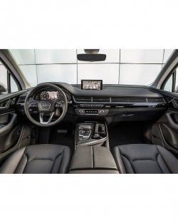 Audi q7 (2015) - Produccíon de plantillas para proteger carrocería y habitáculo de un coche con antigrava cubierta protectora. Plantillas para el corte en ploteador. Protección de elementos brillantes de habitáculo, pantallas, plástico.